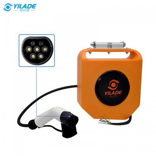 YILADE 16A 11KW Retractable Electrical vehicle charger Type 2 Ev Charger 5-10 Meters CCS2 